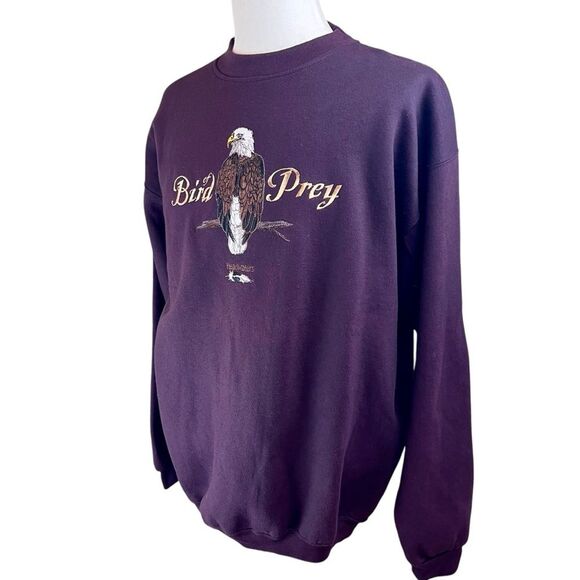 HEADWATERS Brown American Bald Eagle Bird of Prey Sweatshirt Sz XL Crew Neck - Picture 3 of 13